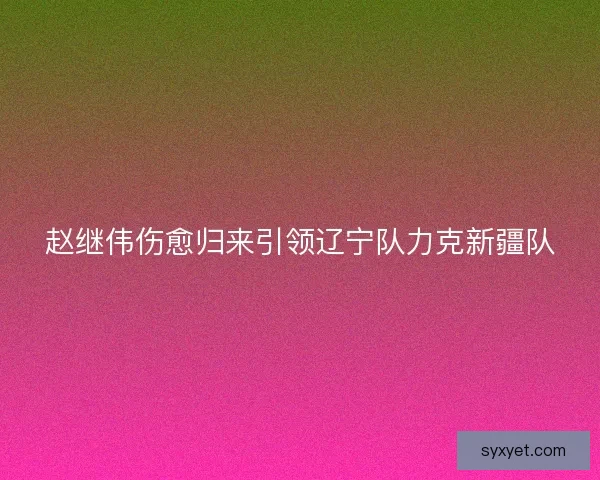 赵继伟伤愈归来引领辽宁队力克新疆队 赵继伟伤愈归来引领辽宁队力克新疆队